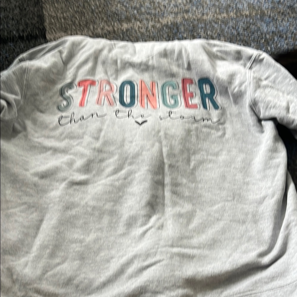Gray sweatshirt  Multicolor 'Stronger' Design
